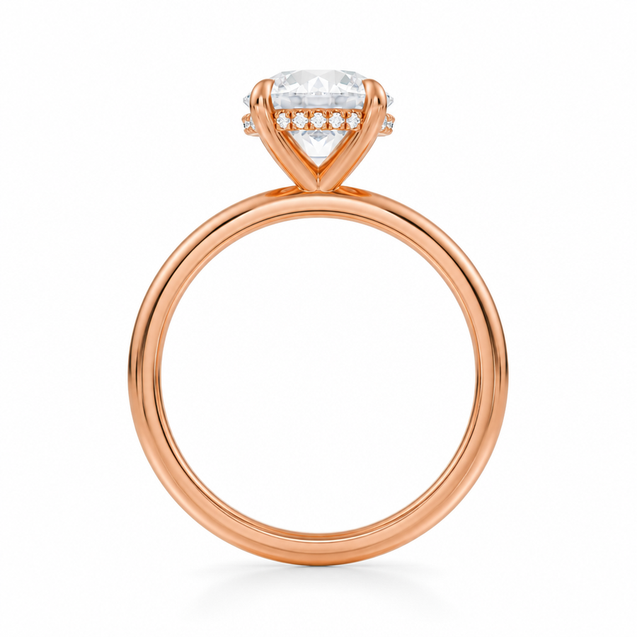 Round Solitaire Ring With Hidden Halo