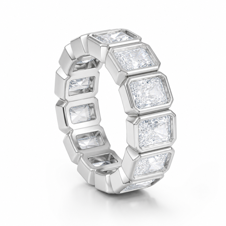 Radiant Bezel Vertical Eternity Band