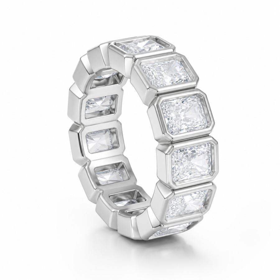 Radiant Bezel Vertical Eternity Band