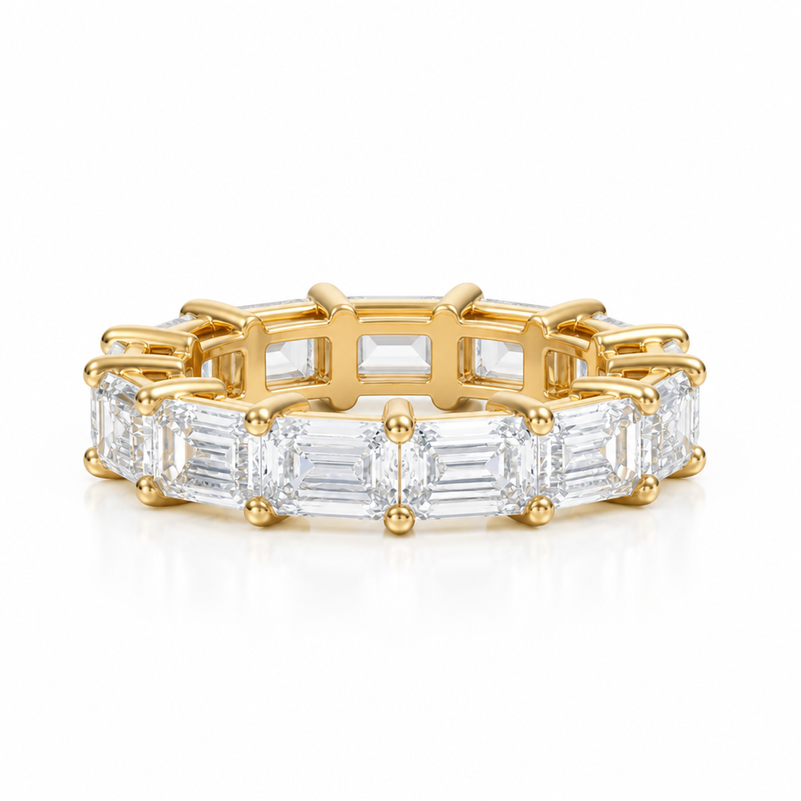 Horizontal Emerald Eternity Band