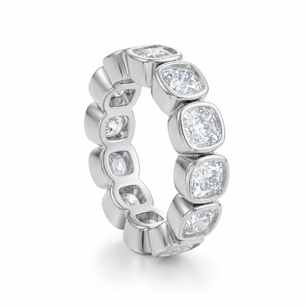 Cushion Bezel Eternity Band