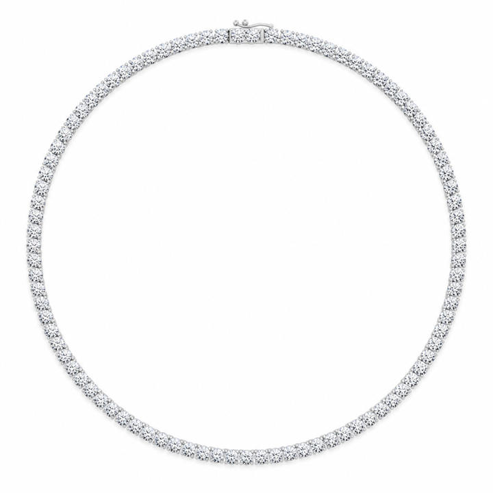 27 Carat Round Lab Grown Diamond Tennis Necklace