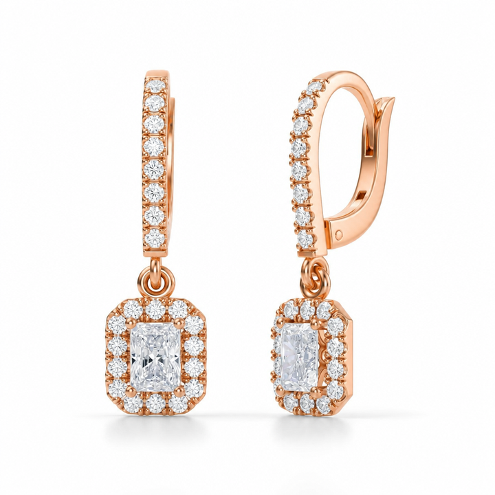 Radiant Halo Drop Earrings