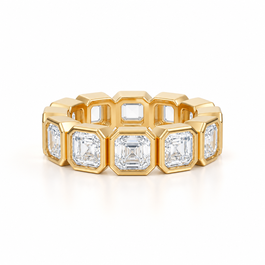 Asscher Bezel Eternity Band