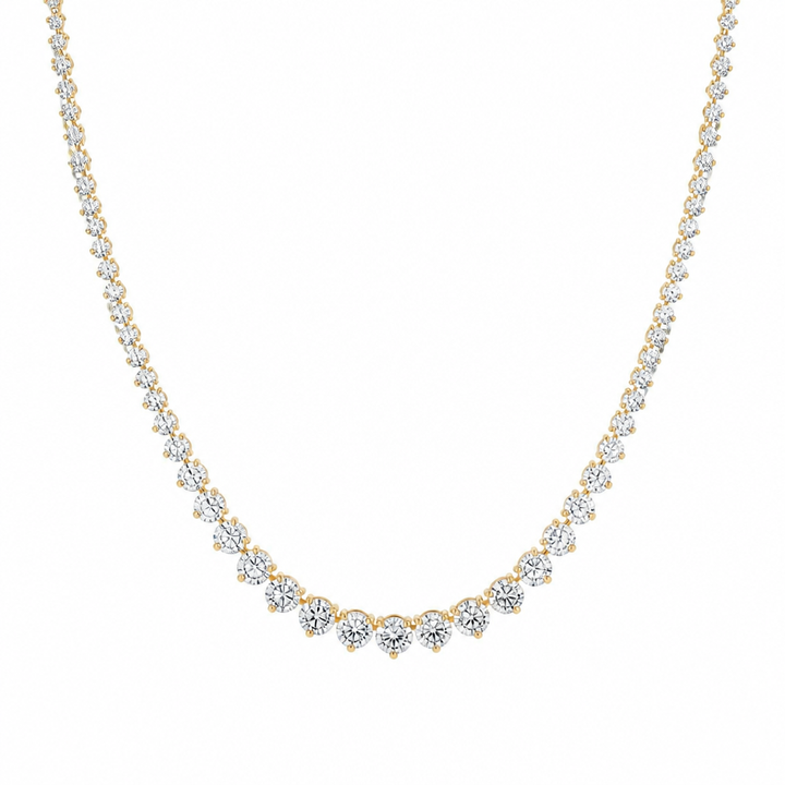 7 1/2 Carat Lab Grown Diamond Graduated Tennis Necklace