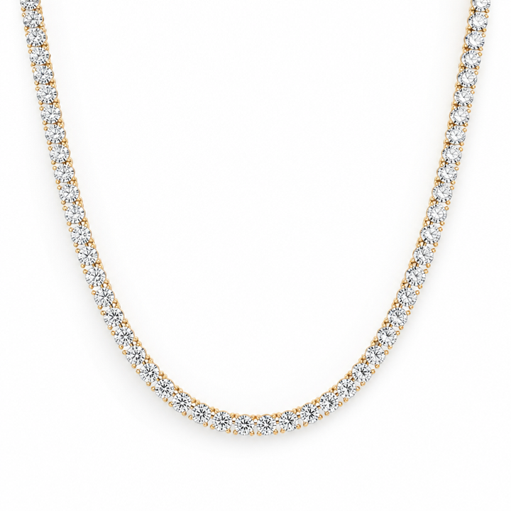 22 Carat Round Lab Grown Diamond Tennis Necklace