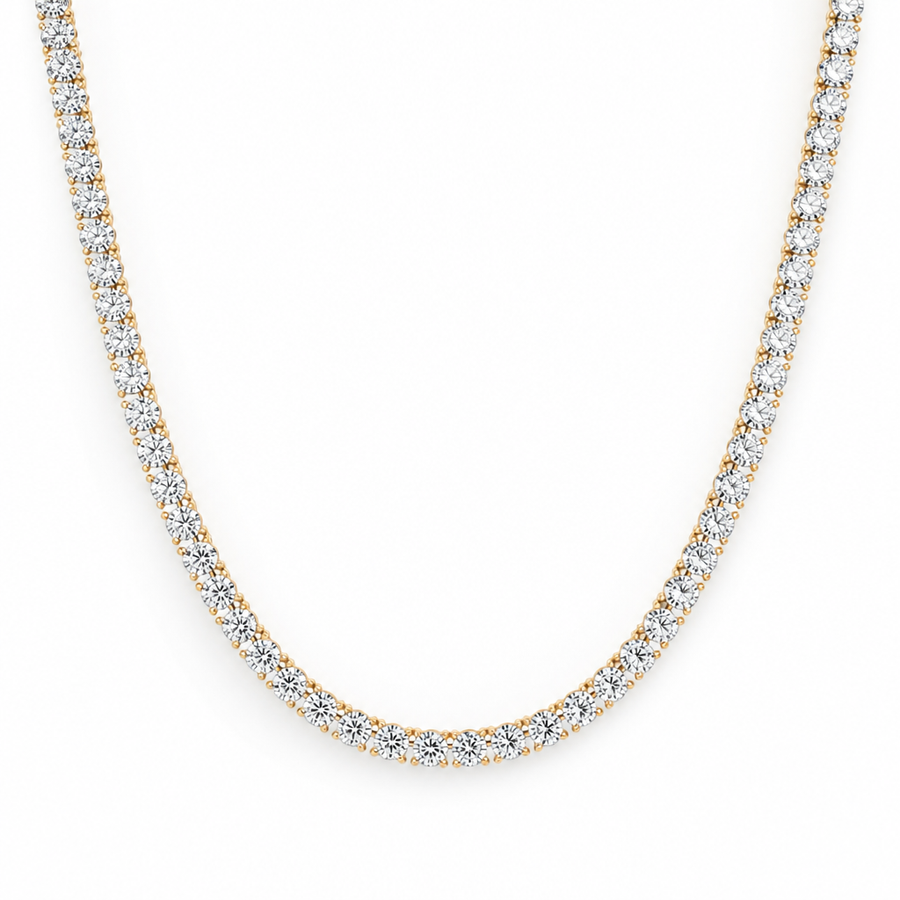 22 Carat Round Lab Grown Diamond Tennis Necklace