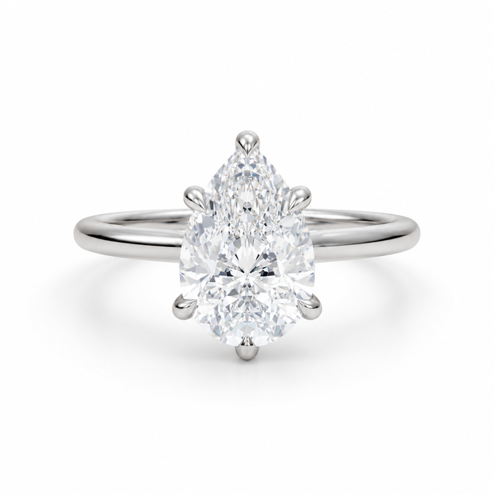 Pear Classic Cathedral Ring