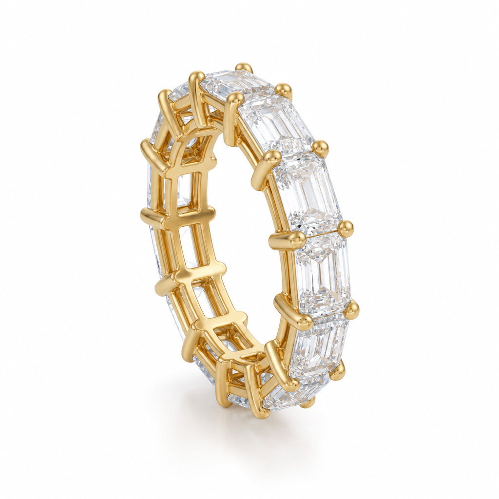 Horizontal Emerald Eternity Band