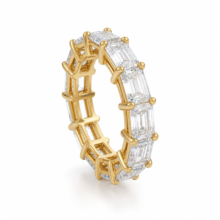 Horizontal Emerald Eternity Band