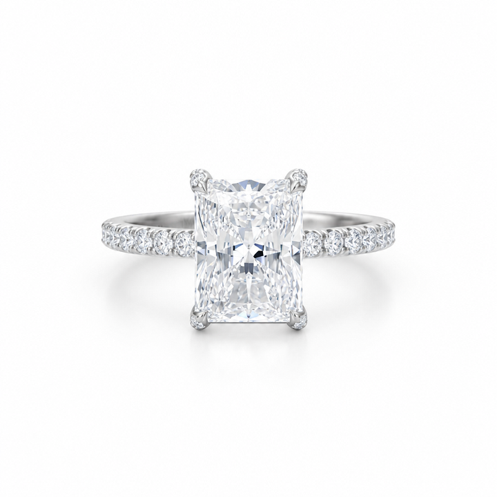 Radiant Pave Ring With Pave Prongs