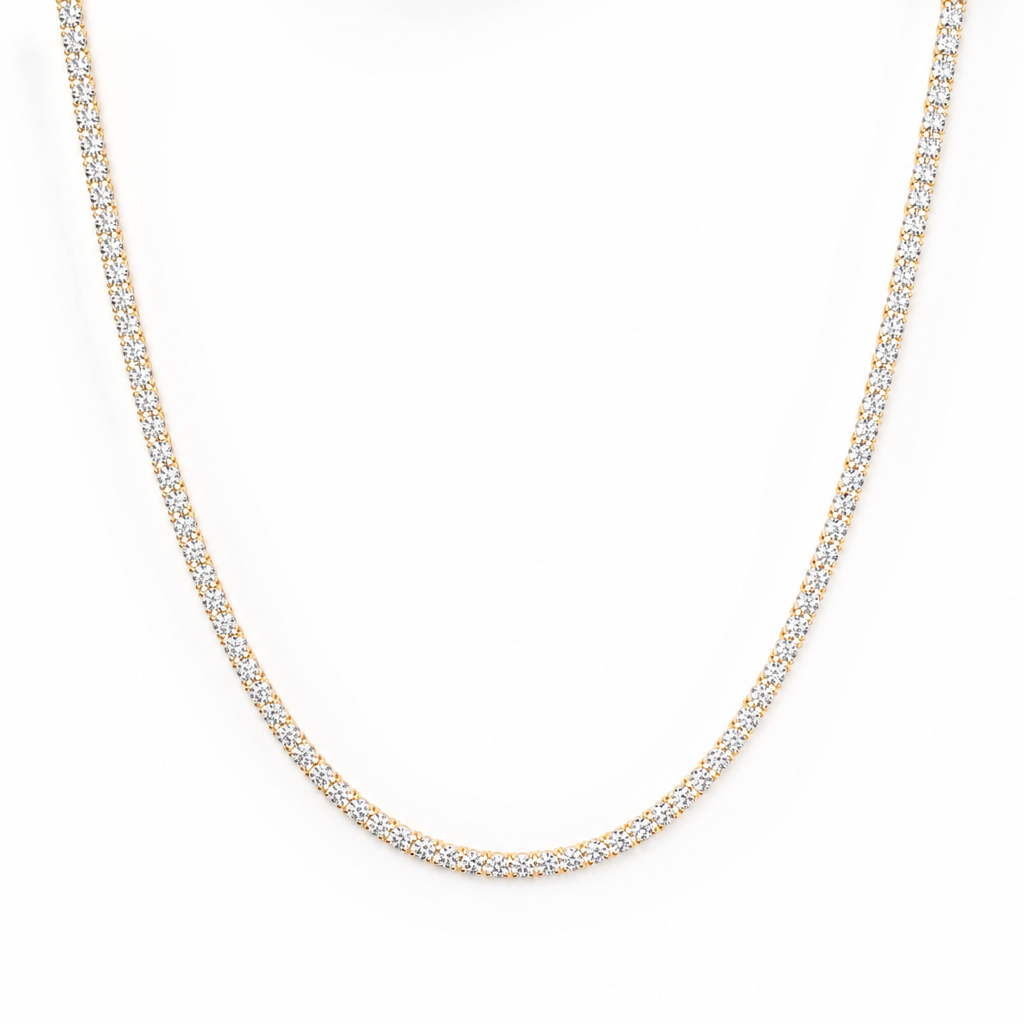 7 carat round lab grown diamond tennis necklace