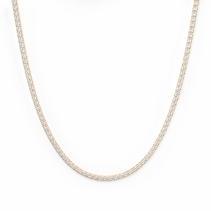 7 carat round lab grown diamond tennis necklace
