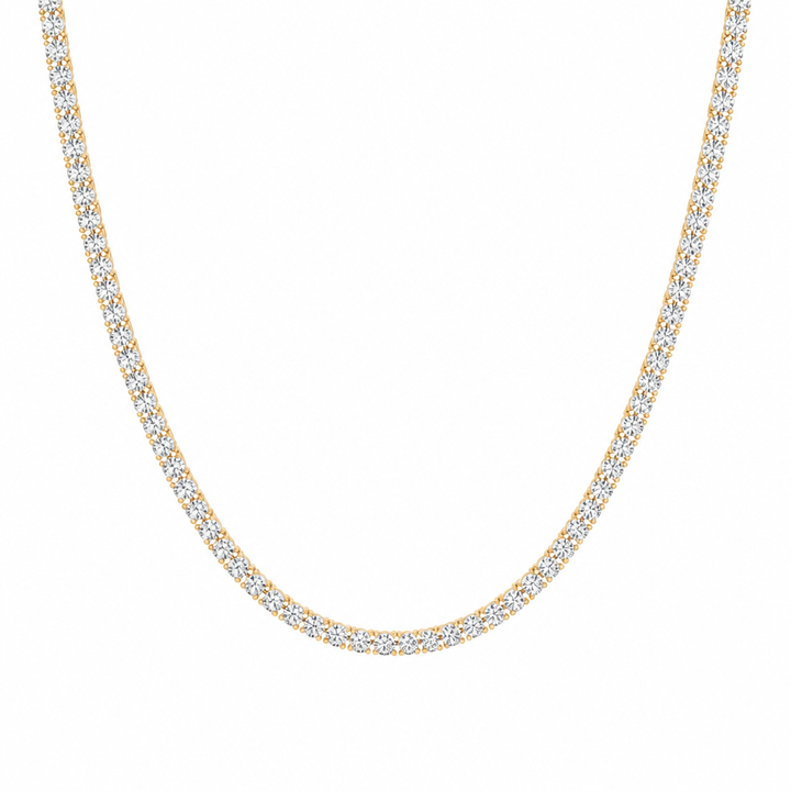10 carat round lab grown diamond tennis necklace