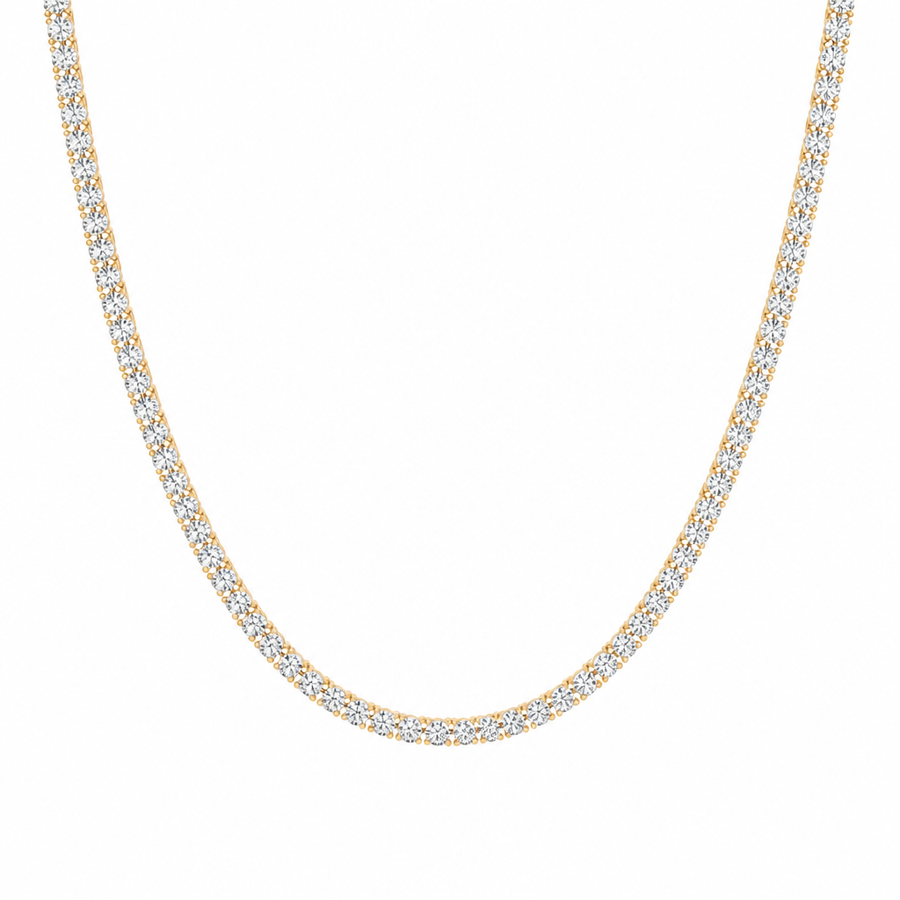10 carat round lab grown diamond tennis necklace