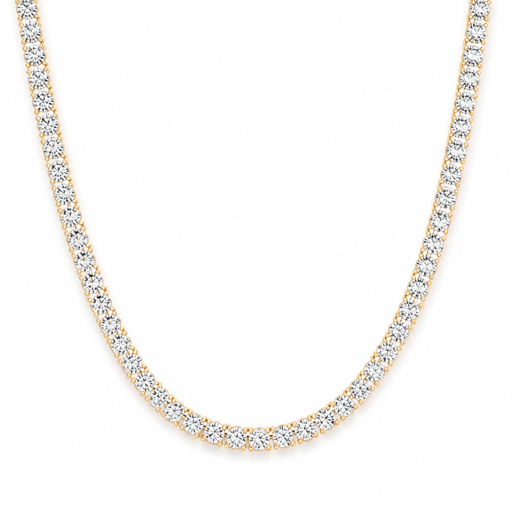 25 Carat Round Lab Grown Diamond Tennis Necklace