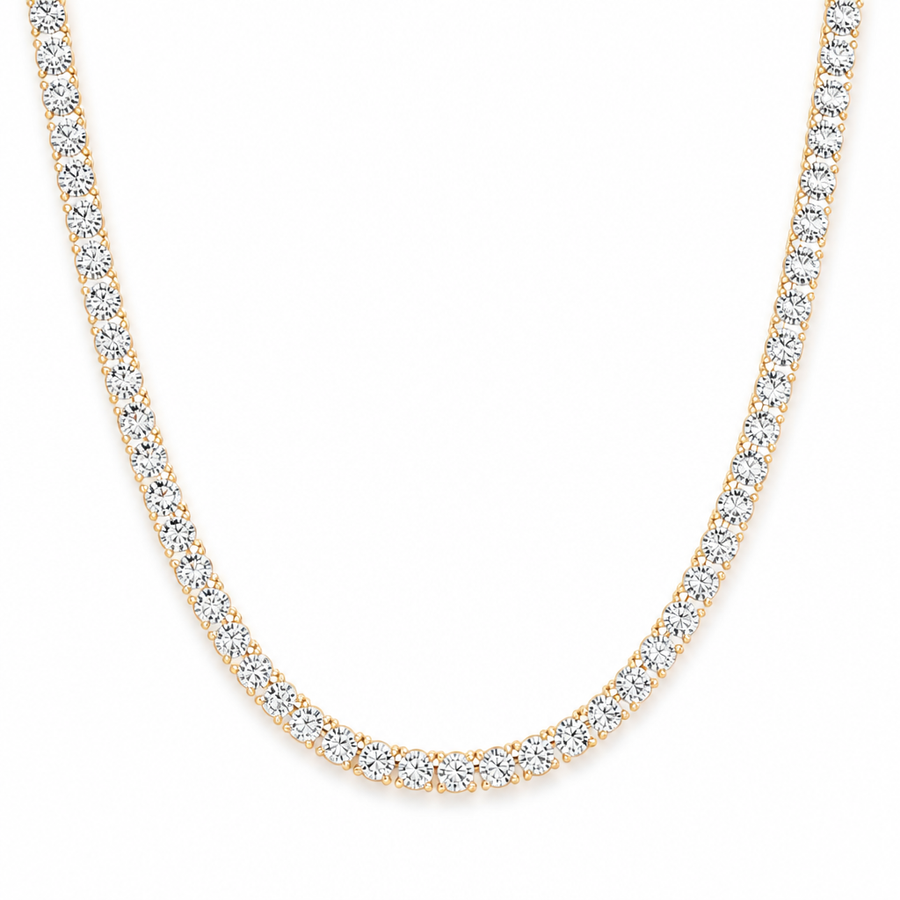 25 Carat Round Lab Grown Diamond Tennis Necklace