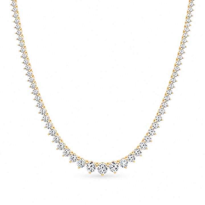 13 Carat Lab Grown Diamond Graduated Tennis Necklace