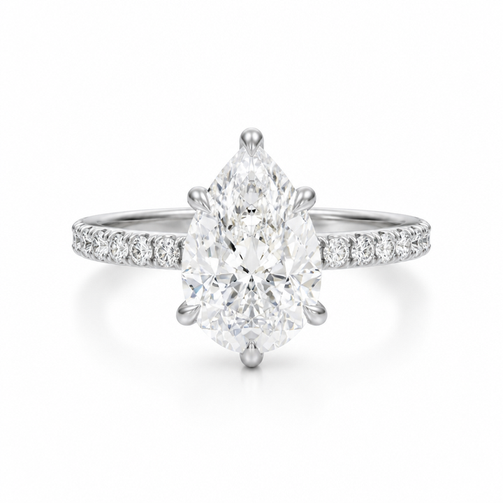 Pear Modern Pave Ring