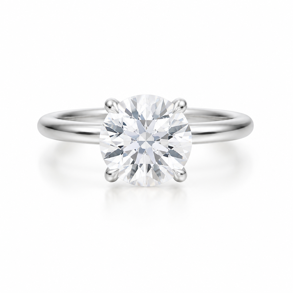 Round Classic Open Solitaire Ring
