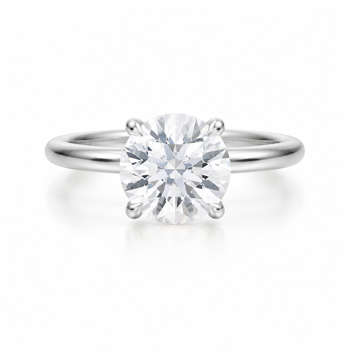 Round Classic Open Solitaire Ring