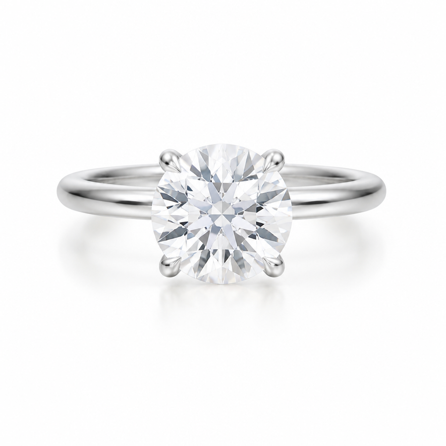 Round Classic Open Solitaire Ring