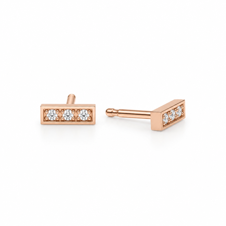 Lab Grown Diamond Bar Earrings Bright Cut