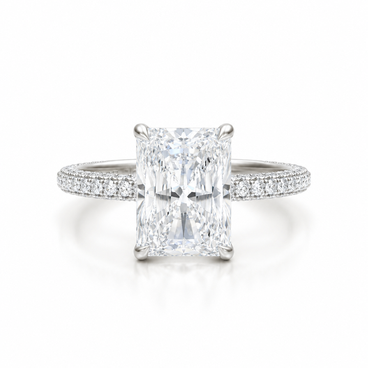 Radiant Three Row Pave Ring