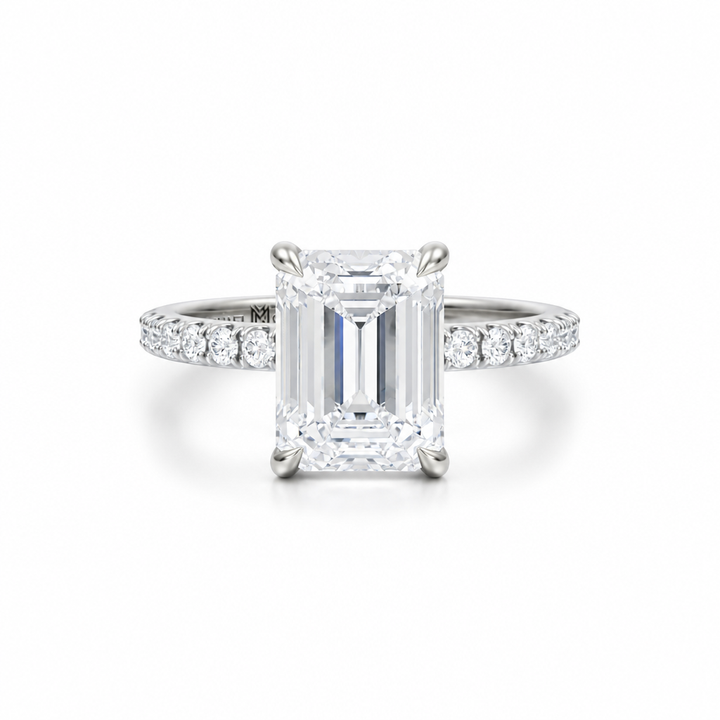 Emerald Modern Pave Ring