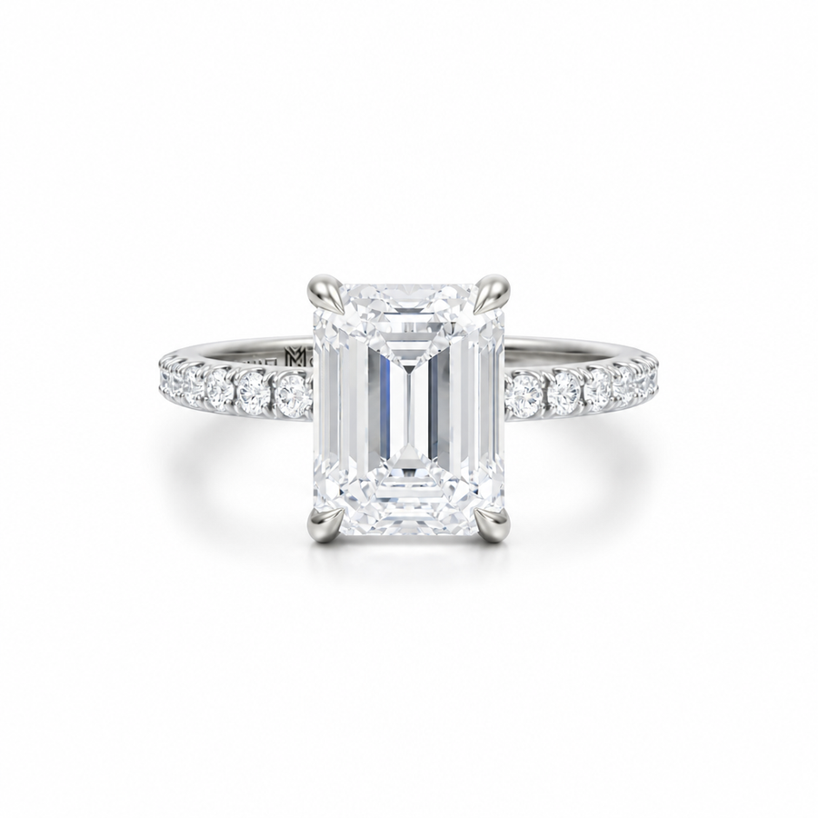 Emerald Modern Pave Ring