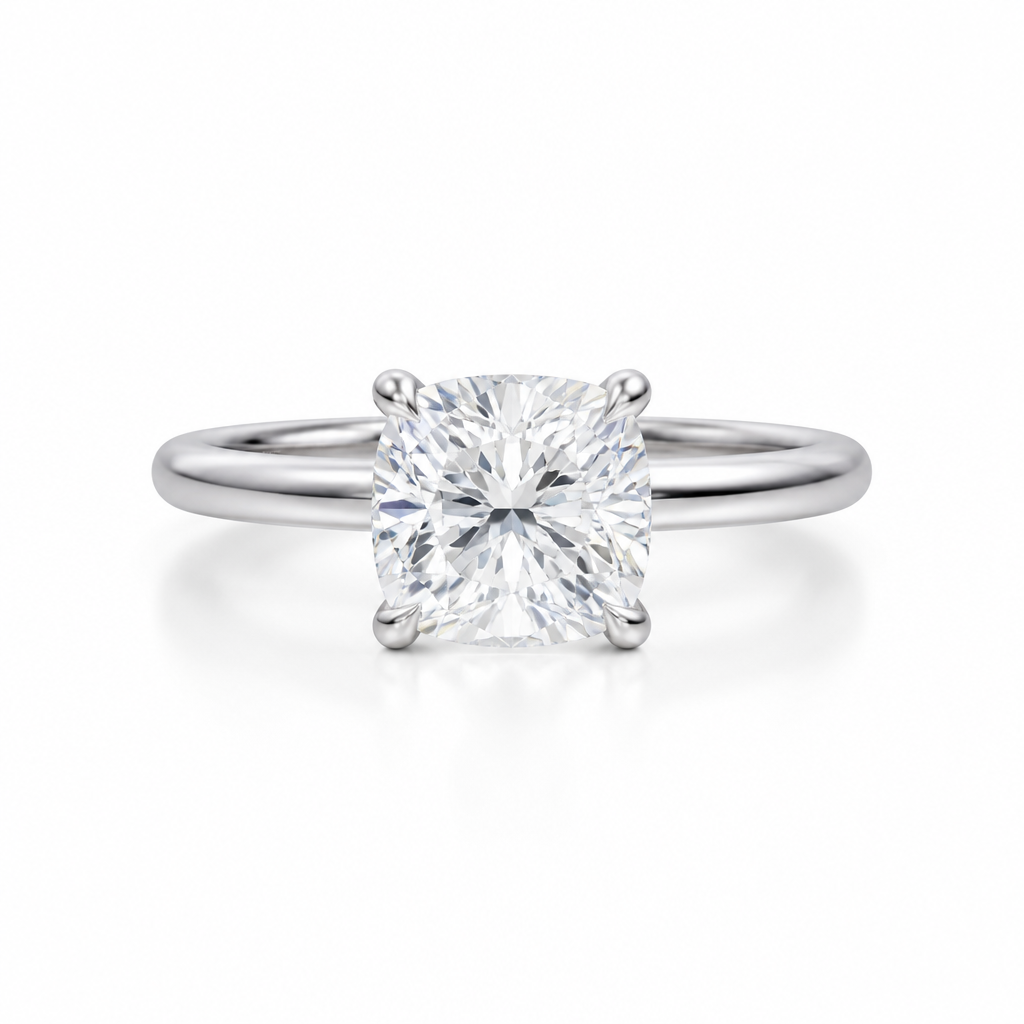 Cushion Classic Open Solitaire Ring