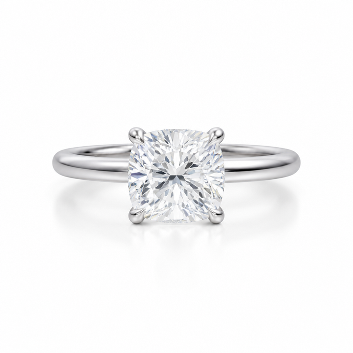 Cushion Classic Open Solitaire Ring