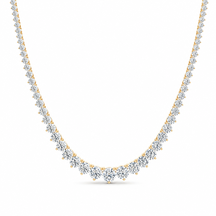15 Carat Lab Grown Diamond Graduated Tennis Necklace