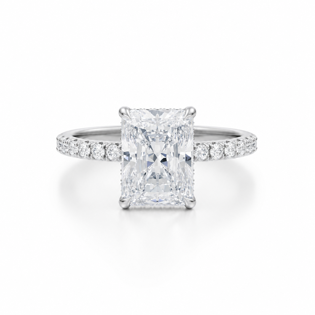 Radiant Hidden Halo With Pave Band
