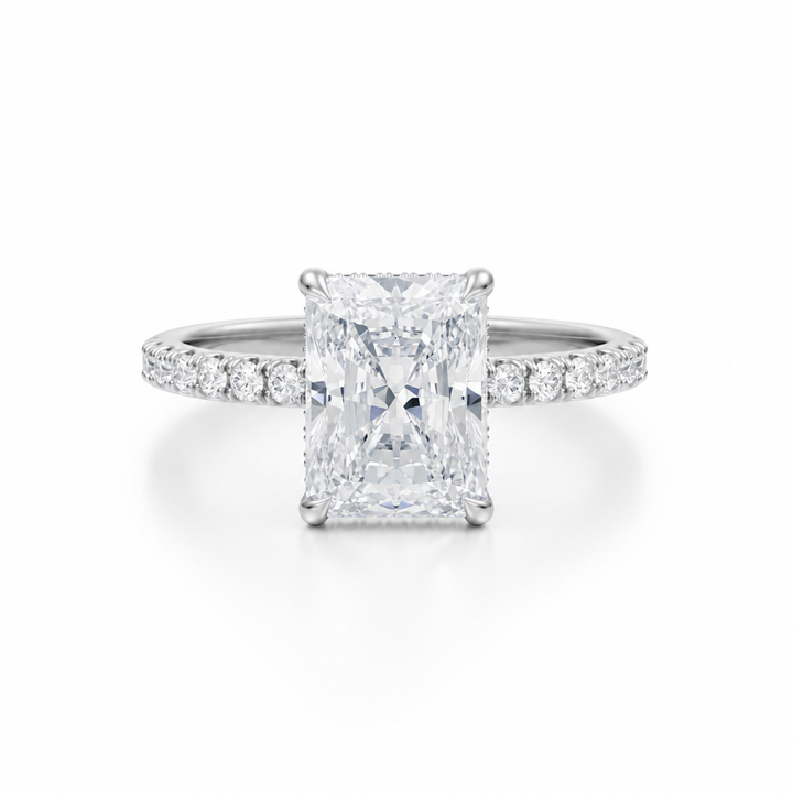 Radiant Hidden Halo With Pave Band