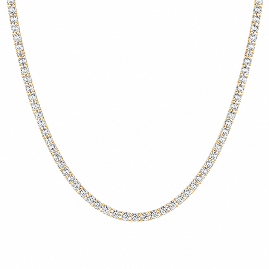 13 carat round lab grown diamond tennis necklace