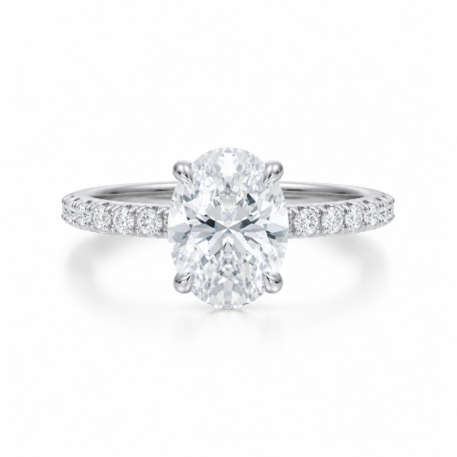 Oval Modern Pave Ring