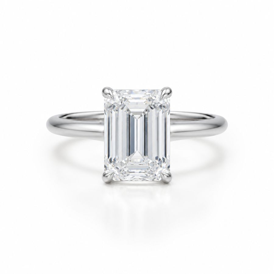 Emerald Classic Cathedral Ring