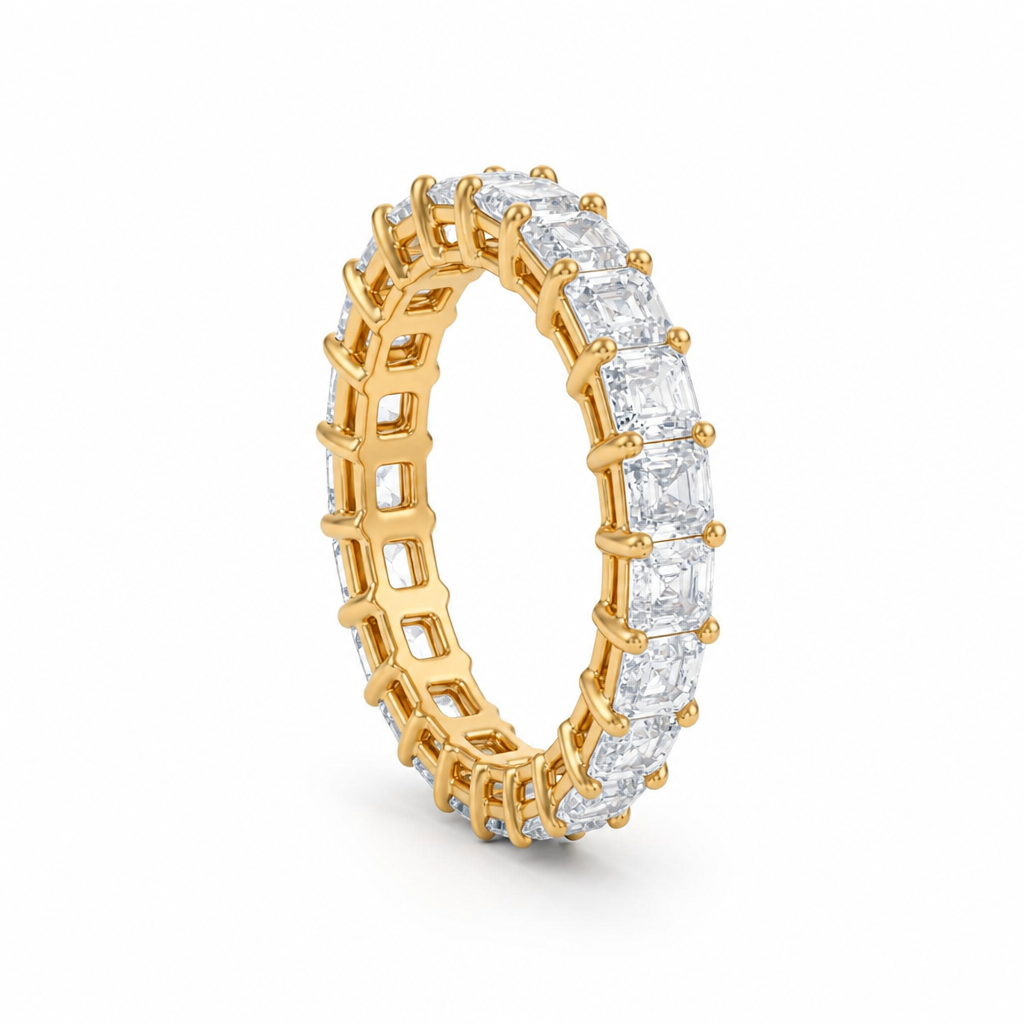Asscher Basket Eternity Band