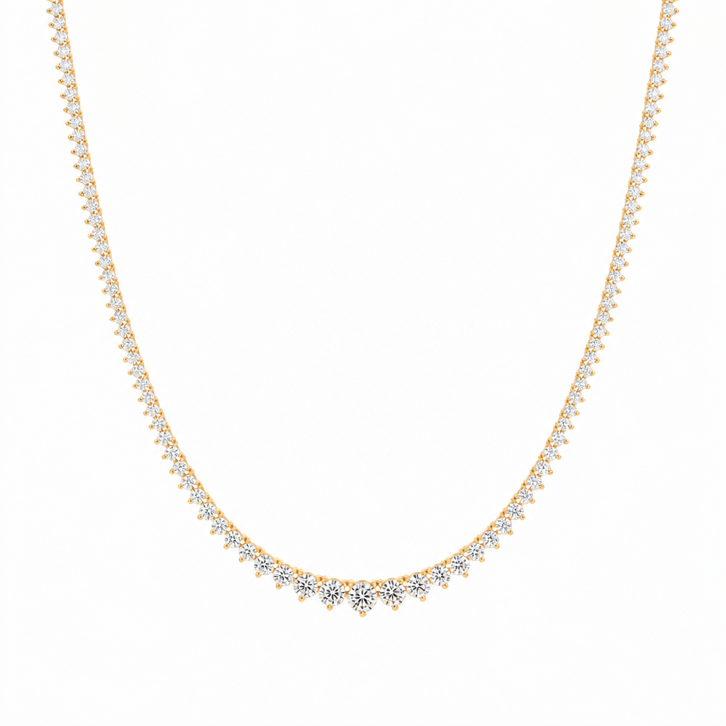 5 Carat Lab Grown Diamond Graduated Tennis Necklace