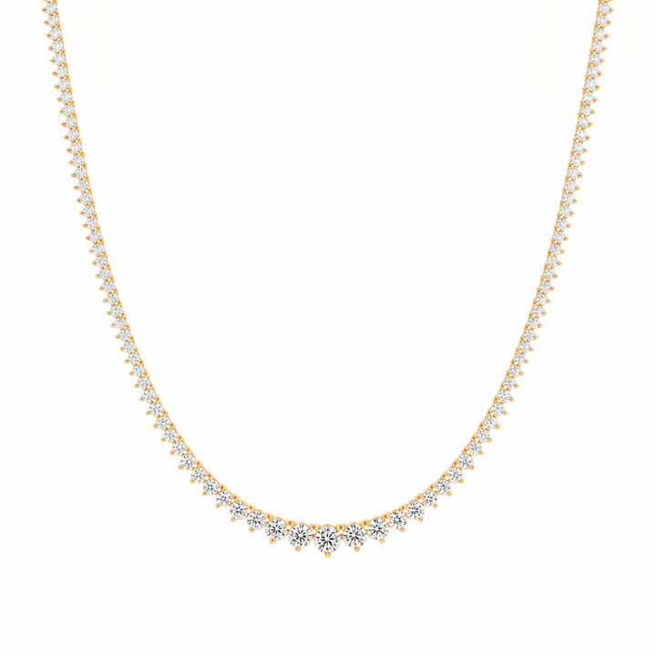 5 Carat Lab Grown Diamond Graduated Tennis Necklace
