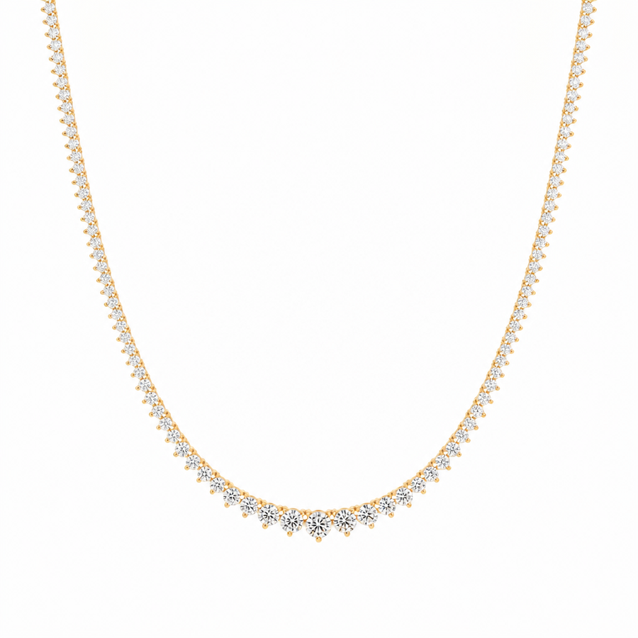 5 Carat Lab Grown Diamond Graduated Tennis Necklace