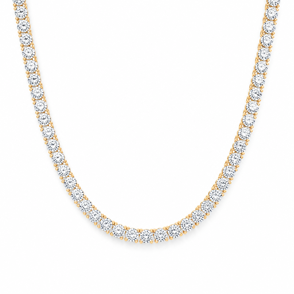 27 Carat Round Lab Grown Diamond Tennis Necklace