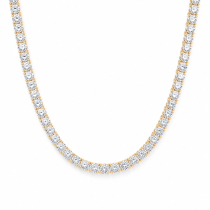 27 Carat Round Lab Grown Diamond Tennis Necklace