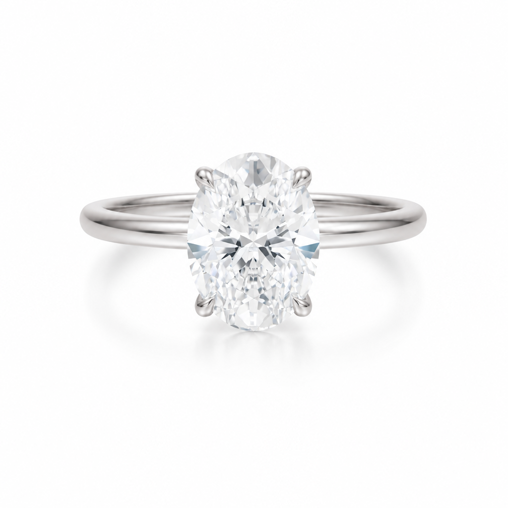 Oval Classic Open Solitaire Ring