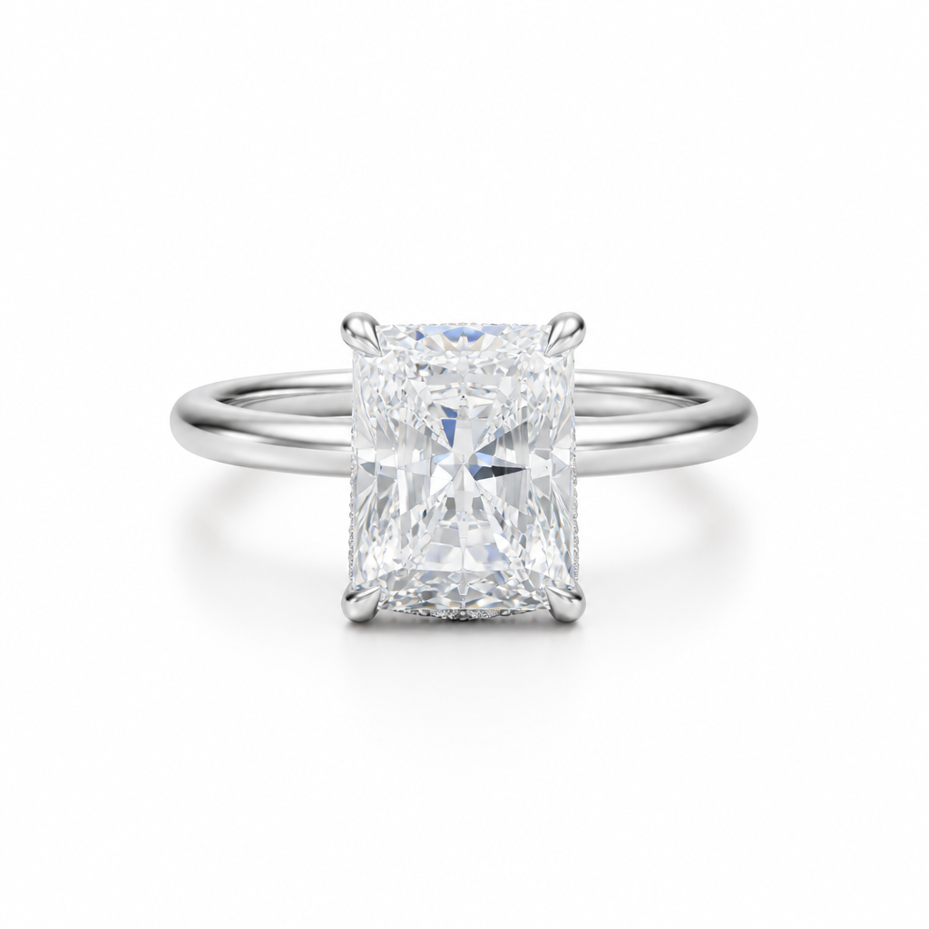 Radiant Martini Basket Solitaire Ring