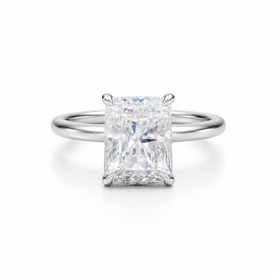 Radiant Martini Basket Solitaire Ring
