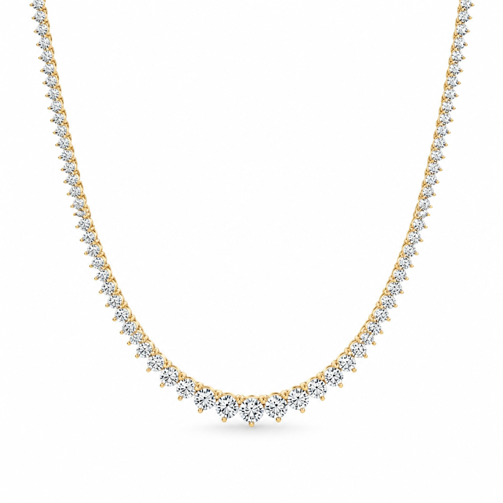 10 Carat Lab Grown Diamond Graduated Tennis Necklace