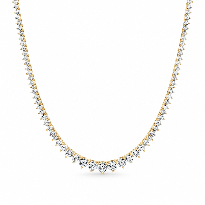 10 Carat Lab Grown Diamond Graduated Tennis Necklace