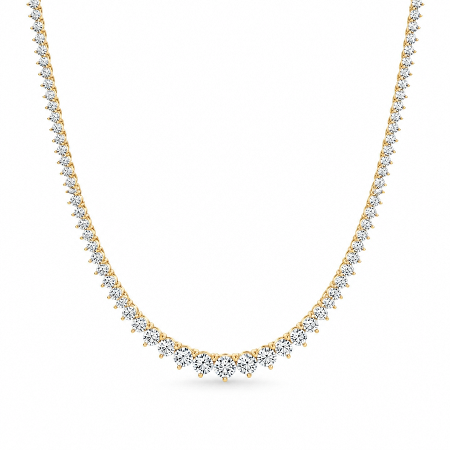 10 Carat Lab Grown Diamond Graduated Tennis Necklace